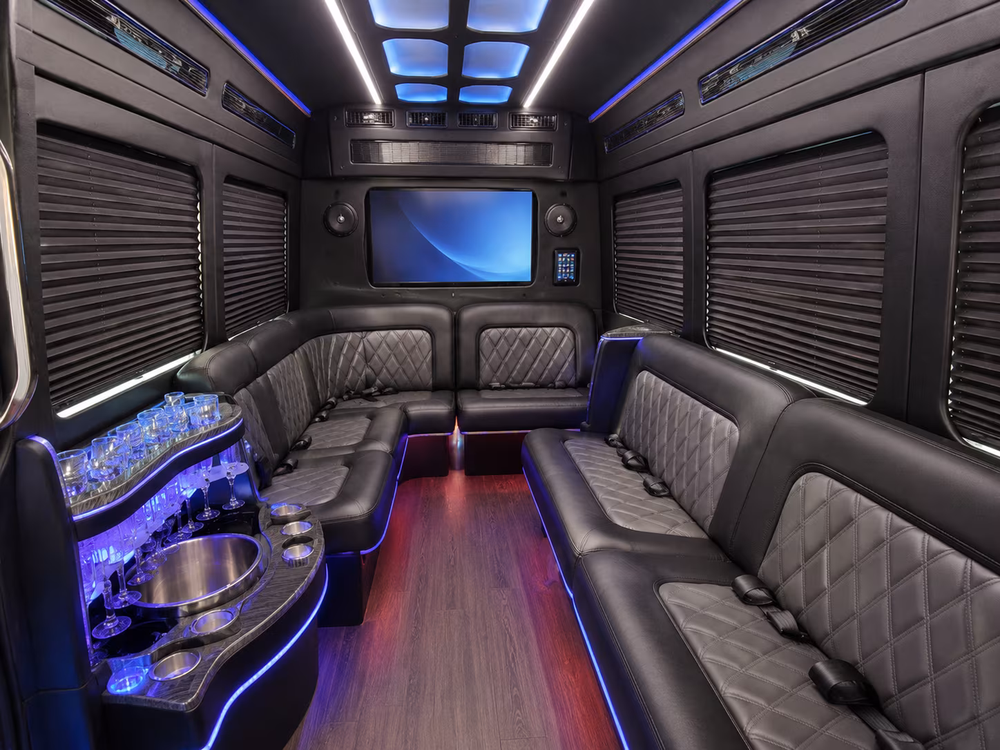 rochester hills party bus interior